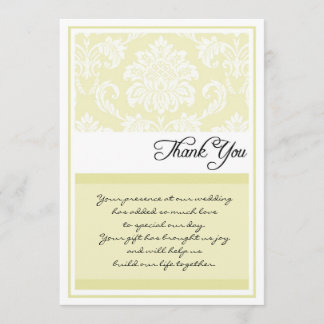 Cream Damask Wedding Thank You Cards