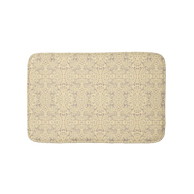 Cream Designer Floor Mat With Purple (Front)