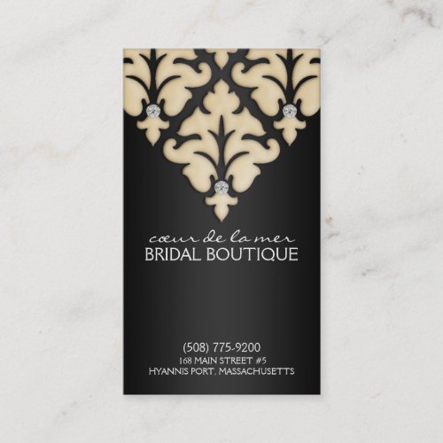 Cream Diamond Damask Appointment Cards Business Card Template