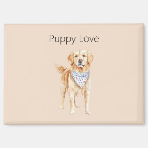 Cream Dog Puppy Love Magnet