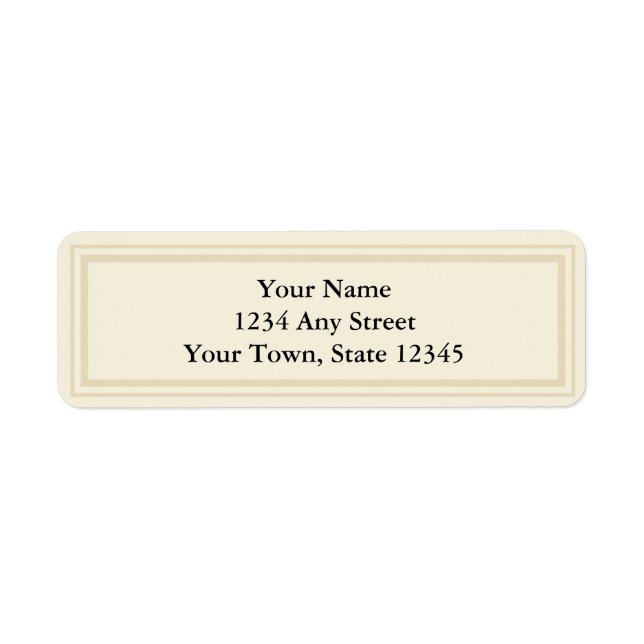 Cream & Ecru Custom Return Address Label (Front)