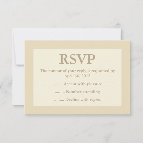 Cream &amp; Ecru Event Reply, RSVP or Response Cards