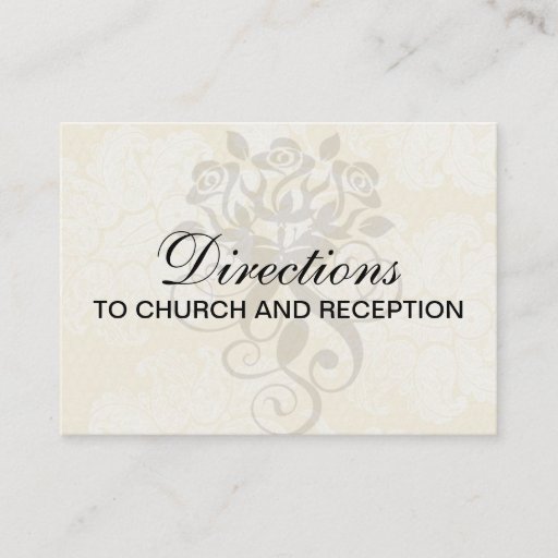 Customizable cream ecru floral elegant damask business card templates