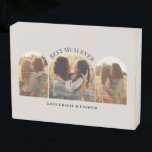 cream elegant arch multi photo best mum wooden box sign<br><div class="desc">Mum 3 photo modern typography gift. Ideal for contemporary elegant mothers day,  birthdays or Christmas home decor art print poster gifts. Modern black and white design,  colour can be customised to suit your decor and style.</div>