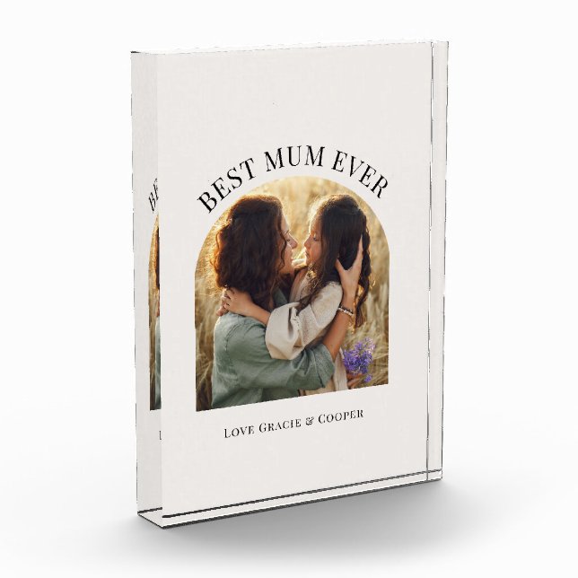 Cream elegant arch photo typography best mum (Left)