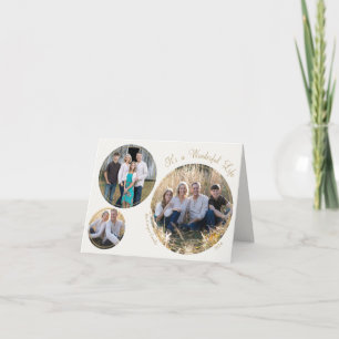 Cream Elegant Minimalist Christmas Photo Folded Holiday Card