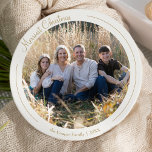 Cream Elegant Minimalist Christmas Round Photo Holiday Card<br><div class="desc">Introducing our Cream Elegant Minimalist Christmas Round Photo Holiday Card design, a sophisticated yet simple and polished way to offer your warmest holiday greetings to friends and family this festive season. Featuring a neutral cream backdrop and stylish gold calligraphy with a variety of custom photo shapes and options in round,...</div>