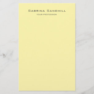 Cream Elegant Plain Simple Minimalist Stationery