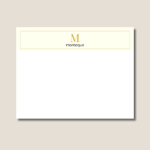 Cream Elegant Serif Personalized Monogram Note Card