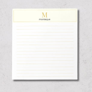 Cream Elegant Serif Personalized Name Notepad