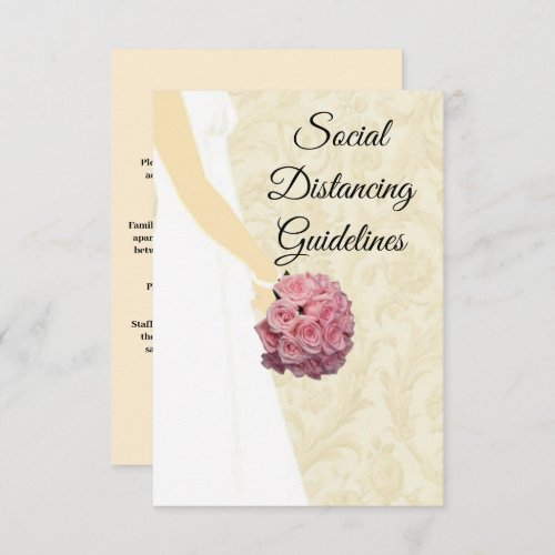 Cream Elegant Wedding Gown Safety Measures Enclosure Card
