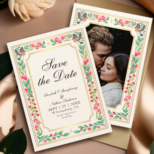 Cream Enchanting Botanical Garden Wedding Photo Save The Date