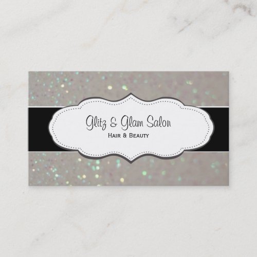 Cream Faux Glitter Business Cards