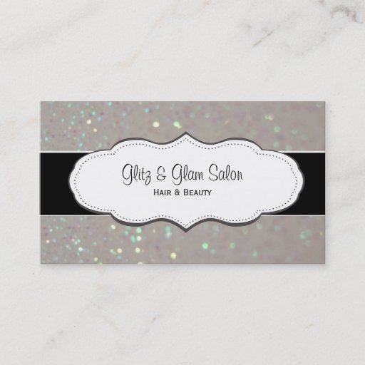 Customizable Cream Faux Glitter Business Cards