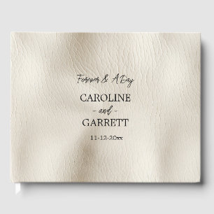 Cream Faux Leather Guest Book