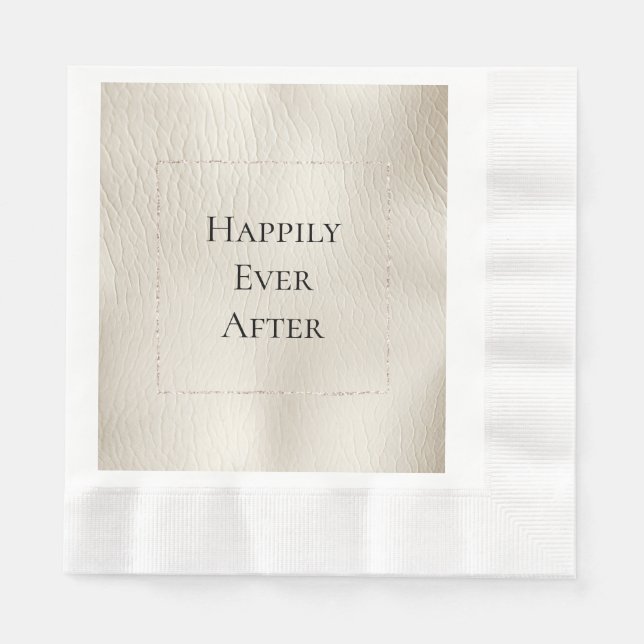 Cream Faux Leather  Napkins (Front)