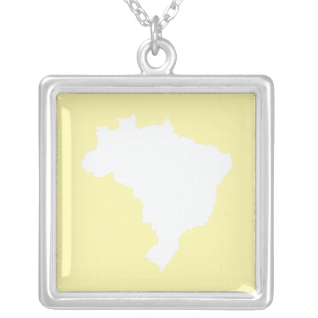 Cream Festive Brazil at Emporio Moffa Silver Plated Necklace (Front)