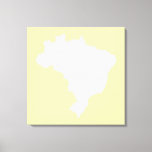 Cream Festive Brazil at Emporiomoffa Canvas Print<br><div class="desc">Brazil map outline in white with contrasting colors in Emporio Moffa's Festive Brazil palette inspired by the national flag,  carnival and the coffee industry.</div>
