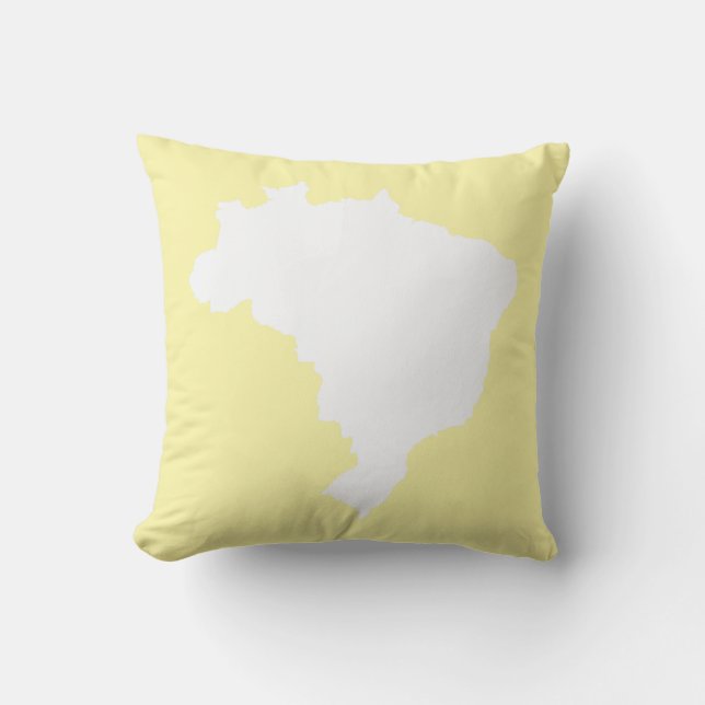 Cream Festive Brazil Throw Pillow (Front)