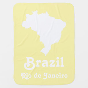 Cream Festive Brazil with custom text Swaddle Blanket