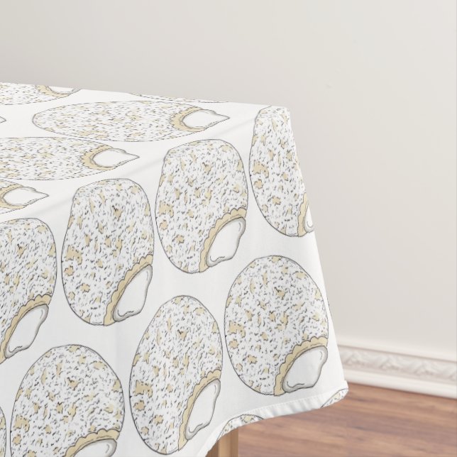 Cream Filled Powdered Sugar Donut Donut Food Tablecloth (In Situ)
