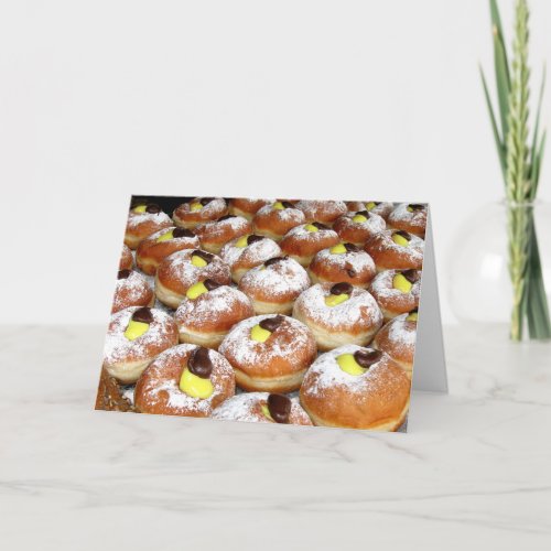 Cream Filled Sufganiyot Holiday Card