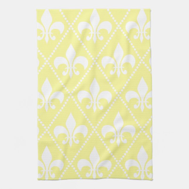Cream Fleur de Lis Towel (Vertical)