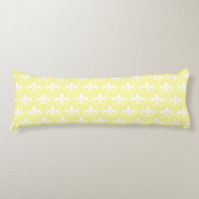Cream Fleur de Lys Body Pillow (Front)