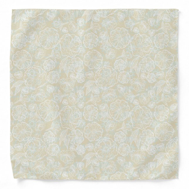 Cream Floral Bandana (Front)