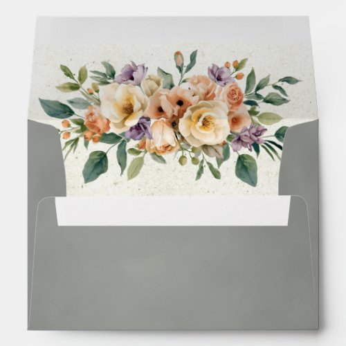 Cream Floral Envelope - Sage