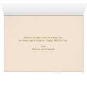 Cream Floral Happy Mother's Day Greeting Card (Inside Horizontal (Bottom))
