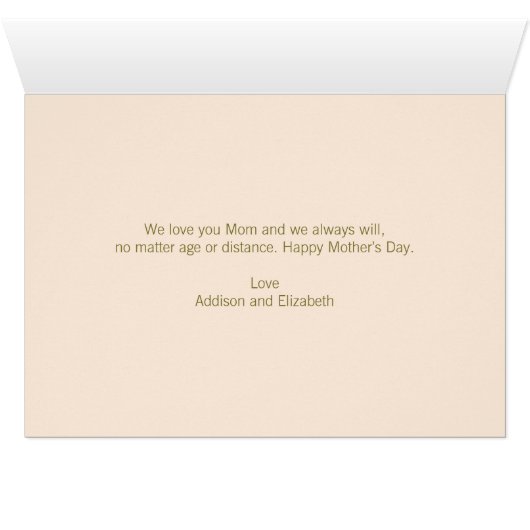Cream Floral Happy Mother's Day Greeting Card (Inside Horizontal (Bottom))