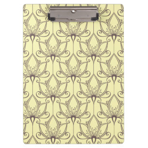 Cream Floral Pattern Clipboard