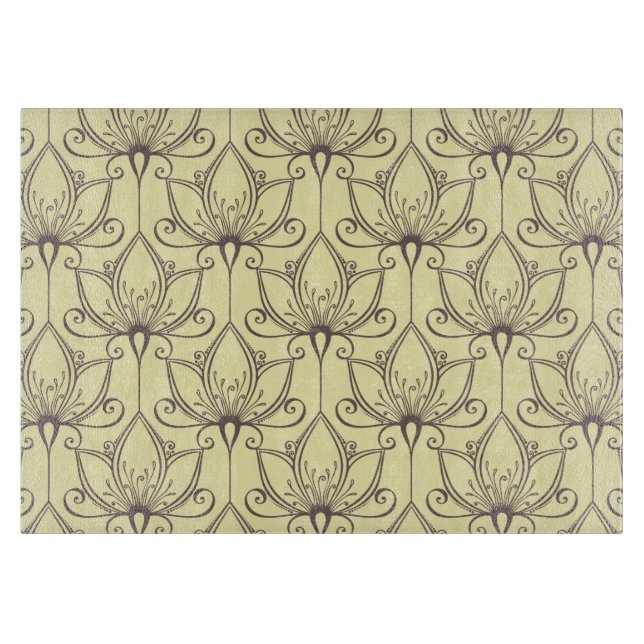 Cream Floral Pattern Cutting Board (Front)