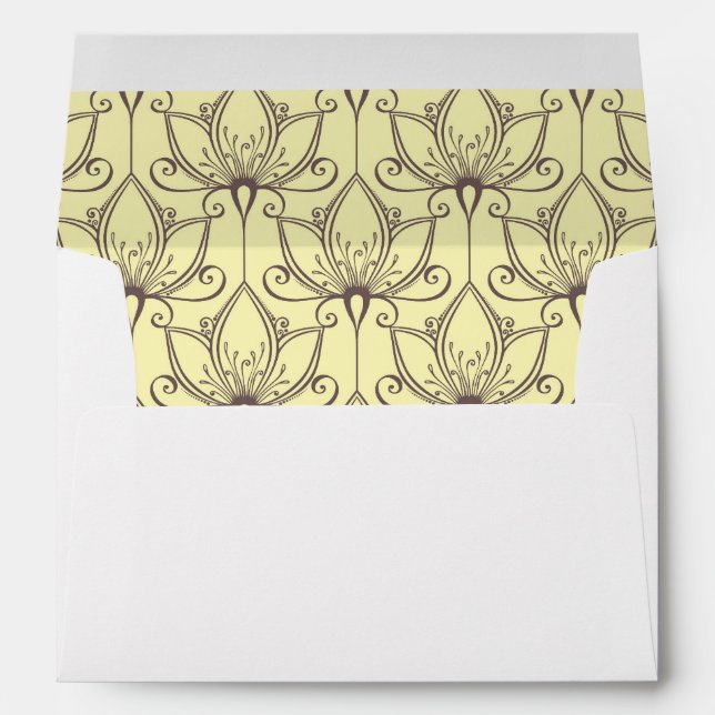 Cream Floral Pattern Envelope (Back (Bottom))