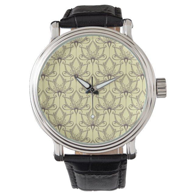 Cream Floral Pattern Watch (Front)