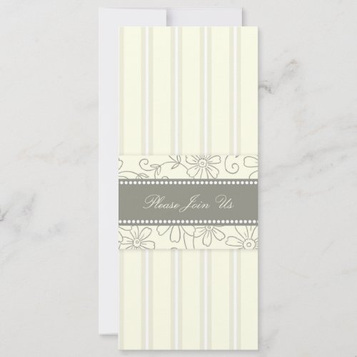 Cream Floral Wedding Vow Renewal Invitations