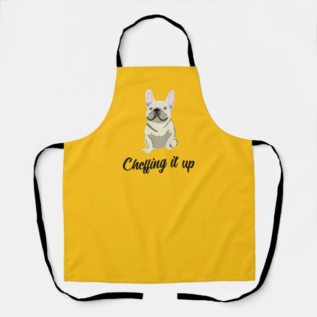 Cream French Bulldog Apron (Front)