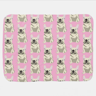 Cream French Bulldog Baby Blanket