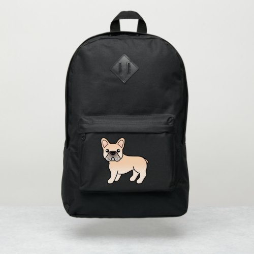 Cream French Bulldog Cartoon Dog Illustration Port Authority Backpack