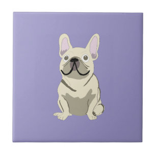 Cream French Bulldog,  Ceramic Tile