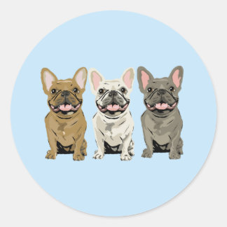 Cream French Bulldog,  Classic Round Sticker