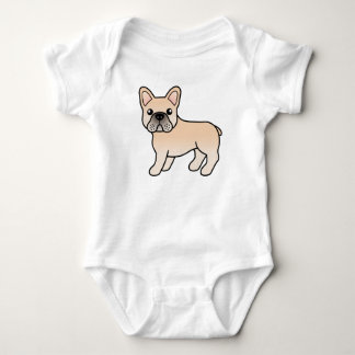 Cream French Bulldog Cute Cartoon Dog Baby Bodysuit