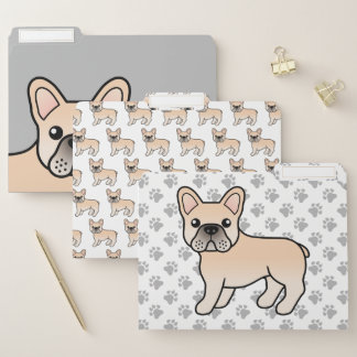 Cream French Bulldog Cute Cartoon Dog File Folder