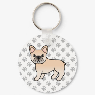 Cream French Bulldog Cute Cartoon Dog Keychain