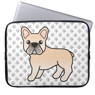 Cream French Bulldog Cute Cartoon Dog Laptop Sleeve