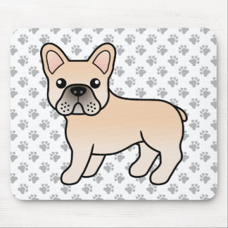 Cream French Bulldog Cute Cartoon Dog Mouse Pad