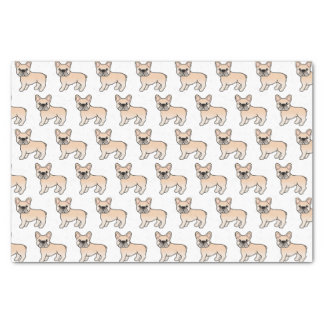 Cream French Bulldog Cute Cartoon Dog Pattern Tissue Paper
