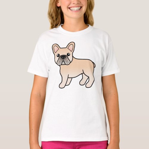 Cream French Bulldog Cute Cartoon Dog T_Shirt