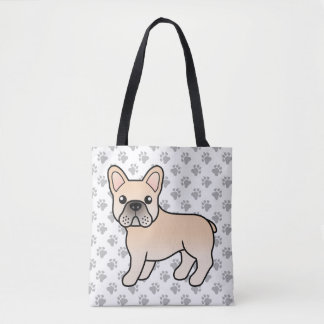 Cream French Bulldog Cute Cartoon Dog Tote Bag